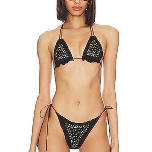 Jaded London Black Studded Bikini